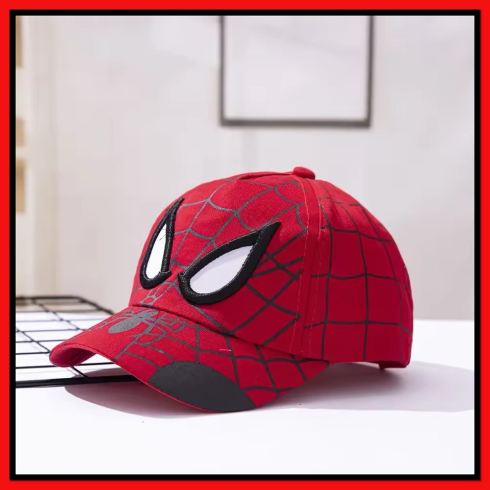 Red Spider Web Kids Baseball Cap - Superhero Costume Hat